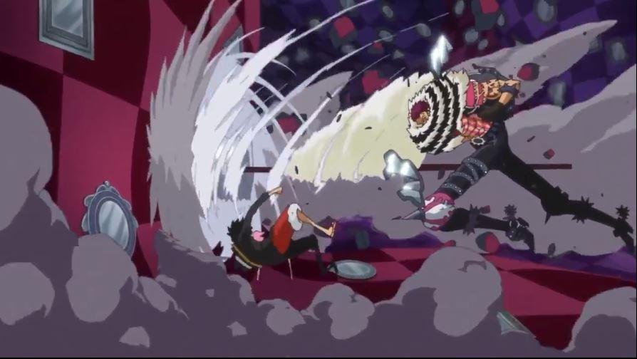 Tập 854 - Sự nguy hiểm của cây đinh ba Mogura! Trận chiến trong im lặng của Luffy!